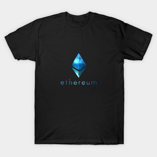 Ethereum (ETH) Logo - Etheric Blue T-Shirt by LunarLanding